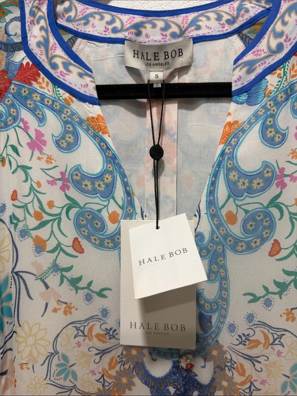 Hale Bob Multicolor Floral Paisley Tunic Dress - Blue, Orange, Red